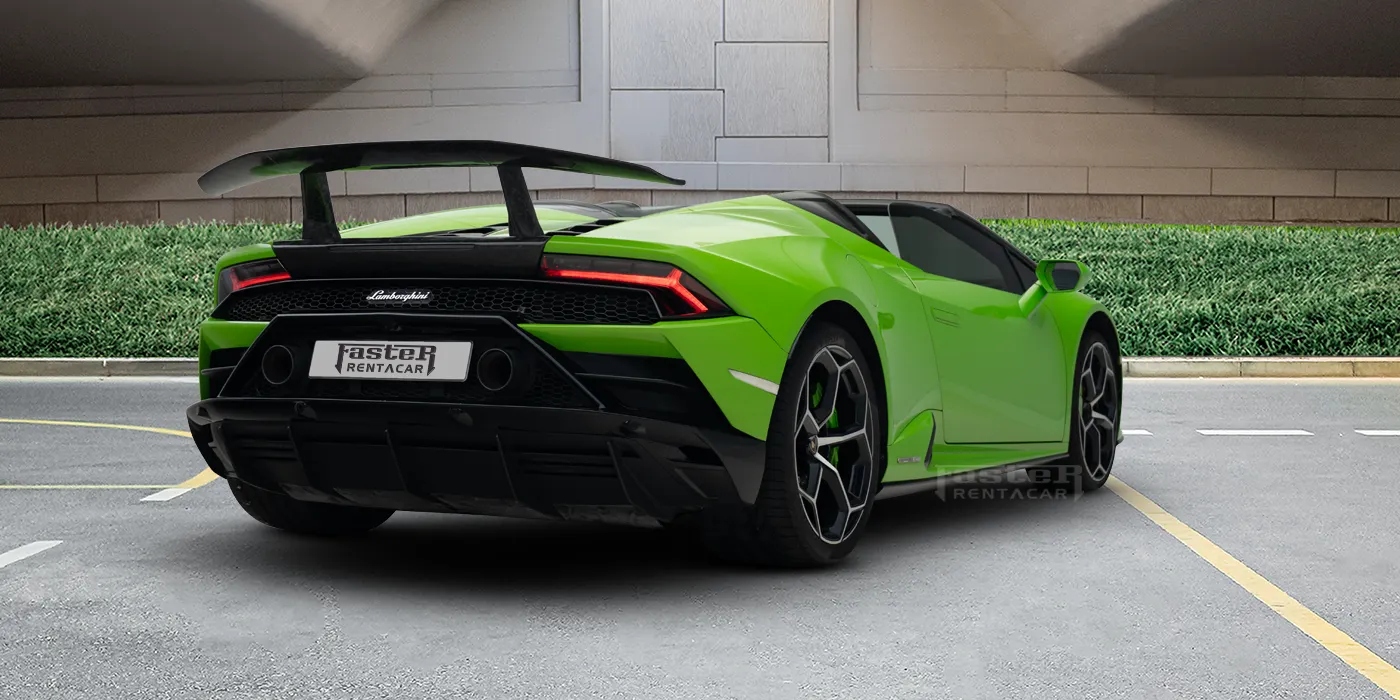 Lamborghini Huracan Evo Spyder Back Side View